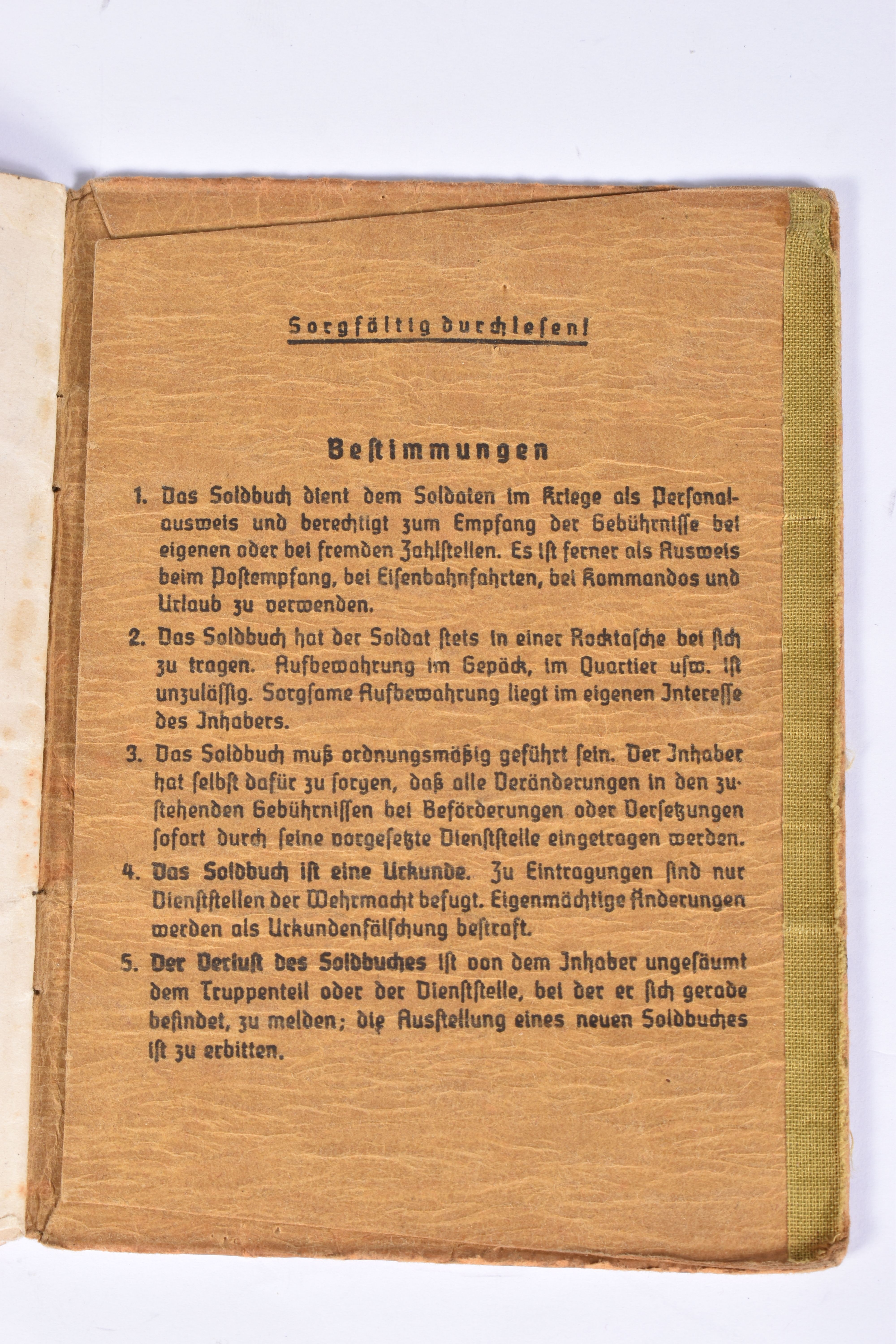 WWII SS SOLDBUCH SS PANZER GRENDADIER FOR OTTO HAMM, UNIT 3rd SS Panzer Grendadier Regt (Danish - Image 14 of 17