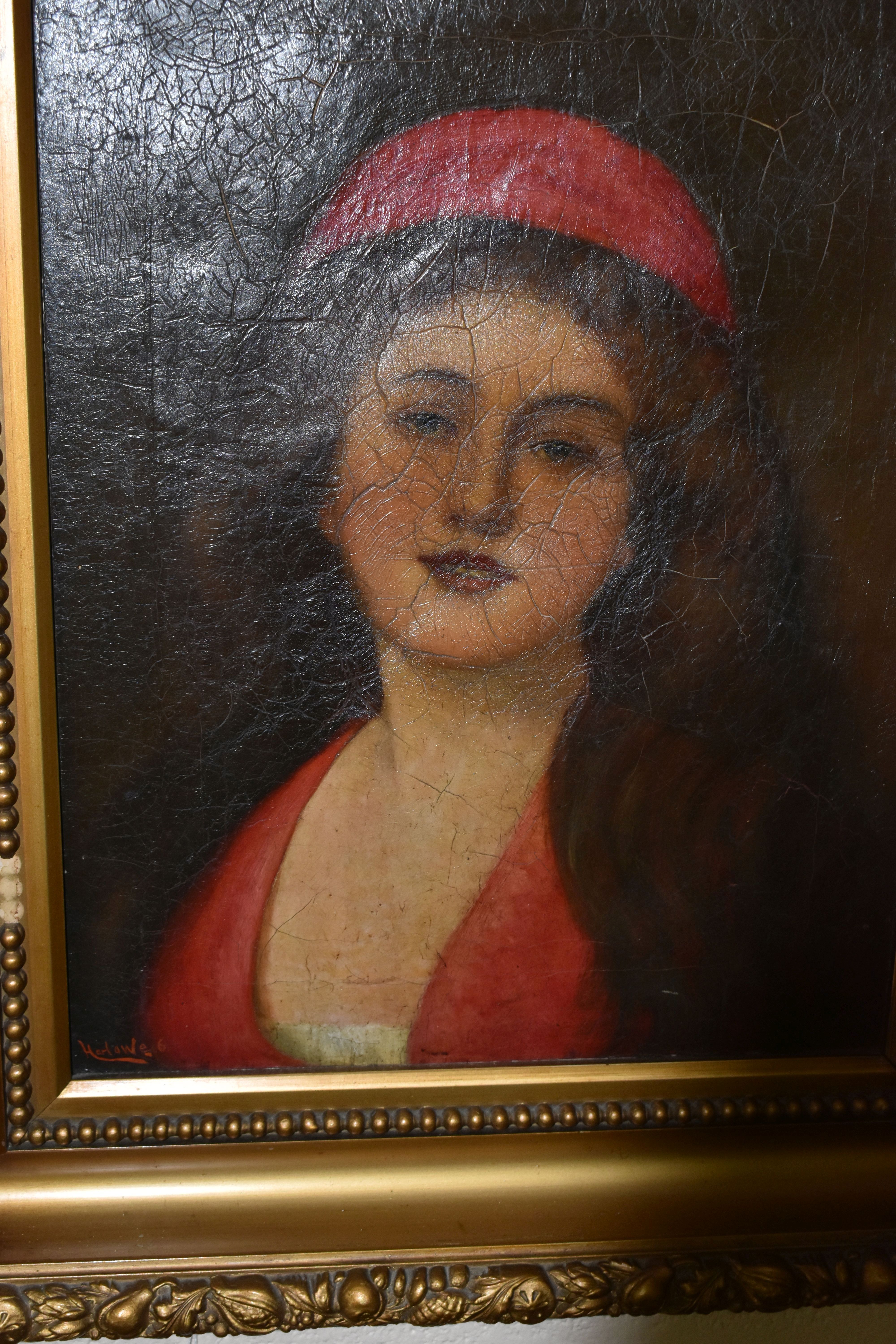 HARLOWE (LATE 19TH / EARLY 20TH CENTURY) A HEAD AND SHOULDERS PORTRAIT OF A FEMALE FIGURE, she is - Image 3 of 5