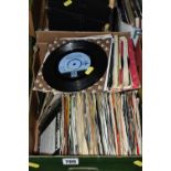 A TRAY AND A CASE CONTAINING OVER TWO HUNDRED 78s AND 7 INCH SINGLES including Elvis Presley, Roy