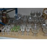 A GROUP OF CUT CRYSTAL AND OTHER GLASS WARES, forty one pieces to include a pair of large quality