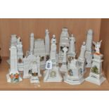 A COLLECTION OF CRESTED WARE IN THE FORM OF WAR MEMORIALS, to include a Goss model of the Cenotaph