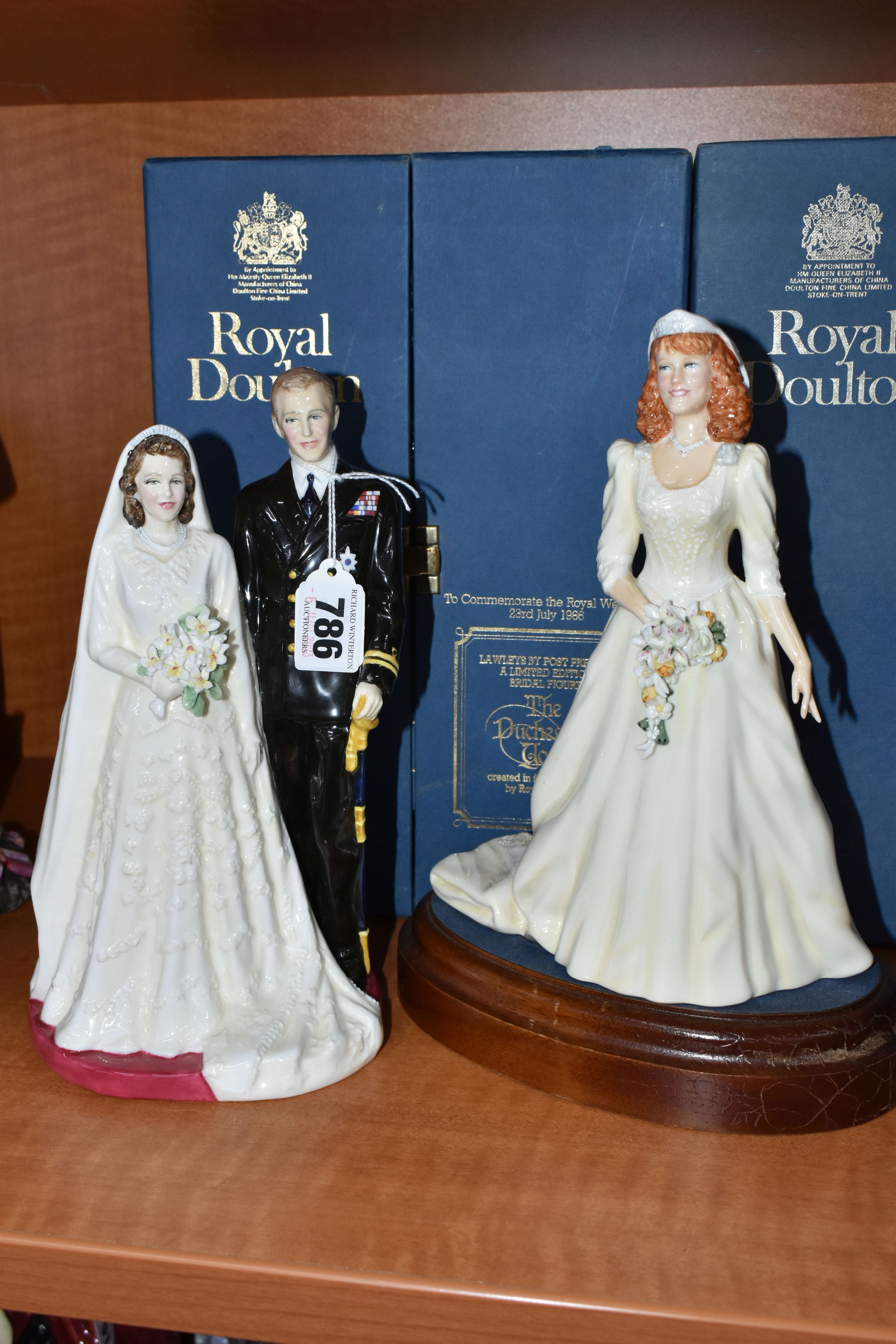 TWO ROYAL DOULTON LIMITED EDITION FIGURINES, comprising a 'HM The Queen and HRH The Duke of