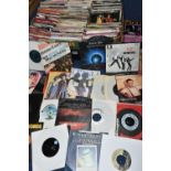 A BOX OF VINYL SINGLES, over three hundred records, artists to include Elvis Presley, Adam and the