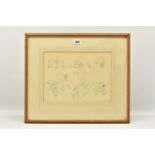 CIRCLE OF ROBERT HILLS (1796-1844), ELEVEN STUDIES OF ANIMALS ON ONE SHEET, no visible signature,