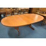 A G PLAN FRESCO EXTENDING DINING TABLE, with a single fold out leaf, open length 209cm x closed