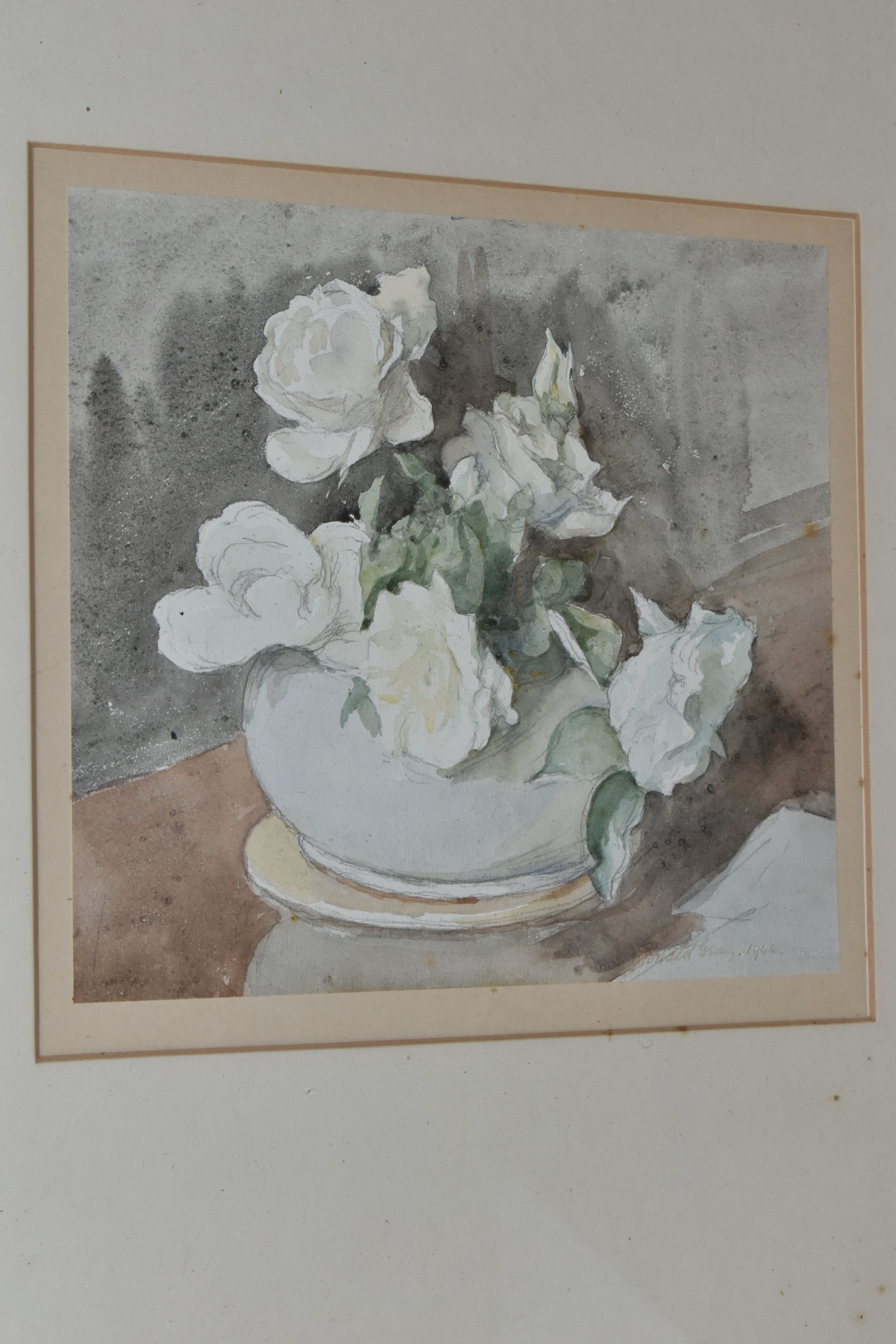 FOUR 19TH AND 20TH CENTURY WATERCOLOURS, comprising Ronald Gray (British 1868-1951) two still life - Image 4 of 5