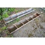 TWO GALVANISED FEEDING TROUGHS, length 183cm