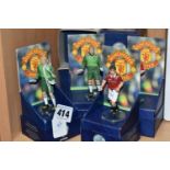 FOUR BOXED CORGI ICON MANCHESTER UNITED FC DIECAST FIGURES, comprising Gary Neville, Roy Keane,