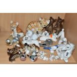 A COLLECTION OF LOMONOSOV AND OTHER RUSSIAN PORCELAIN ANIMALS, twenty eight pieces to include a