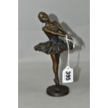 A BRONZE BALLERINA SCULPTURE, signed 'N David 1980', titled to the base (Anna) 'Pavlova', height