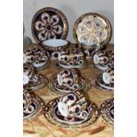 A FORTY PIECE ROYAL CROWN DERBY IMARI 1128 PART TEA SET, comprising two large dished plates, a cream