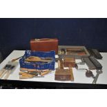 TWO TRAYS CONTAINING WOODCHISELS, MALLETS etc Makers include Marples, Sorby, Woodcock, a Clica
