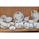 THIRTY FOUR PIECES OF ROYAL CROWN DERBY 'DERBY POSIES' TEA AND COFFEE WARES, comprising a coffee