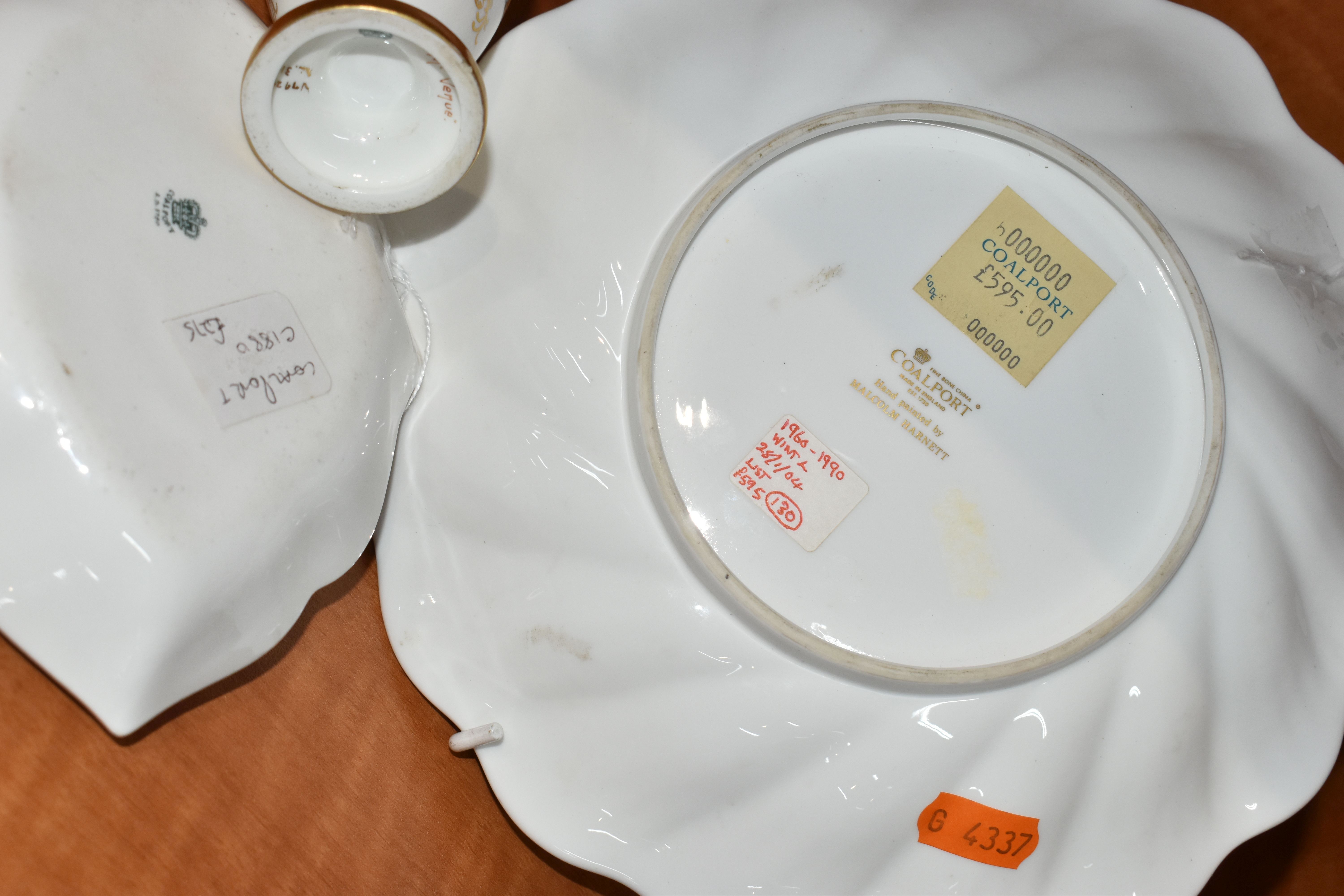 THREE PIECES OF LATE 19TH / 20TH CENTURY COALPORT, comprising a modern platter with shell moulded - Image 9 of 9
