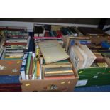 SIX BOXES OF BOOKS, over one hundred and twenty assorted titles, to include a collection of 1950's