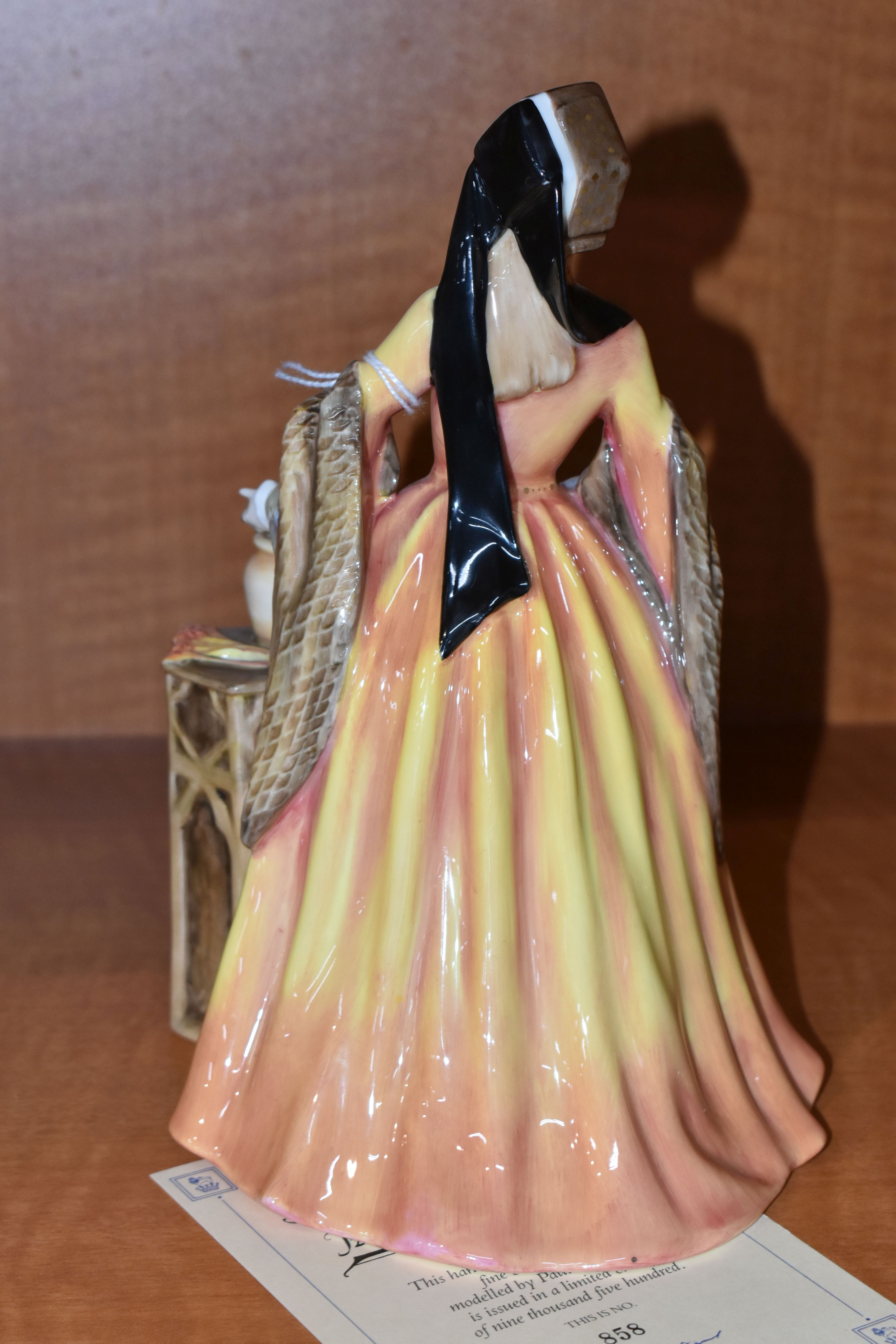 A ROYAL DOULTON 'JANE SEYMOUR' FIGURINE, HN3349, limited edition, numbered 858/9500, with - Image 3 of 5