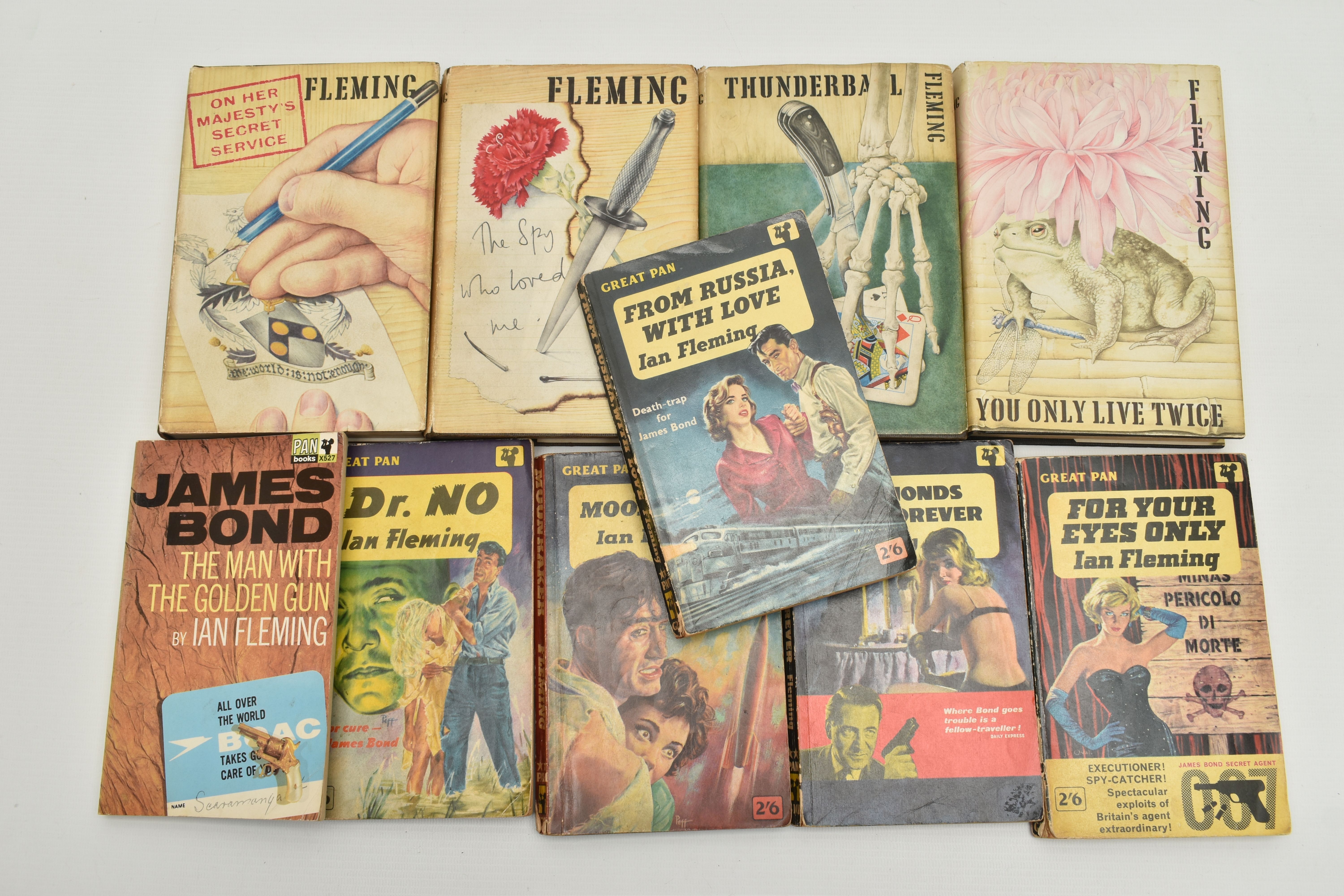 JAMES BOND - FLEMING, IAN, ten books, four Jonathan Cape hardbacks with dust wrappers, comprising '