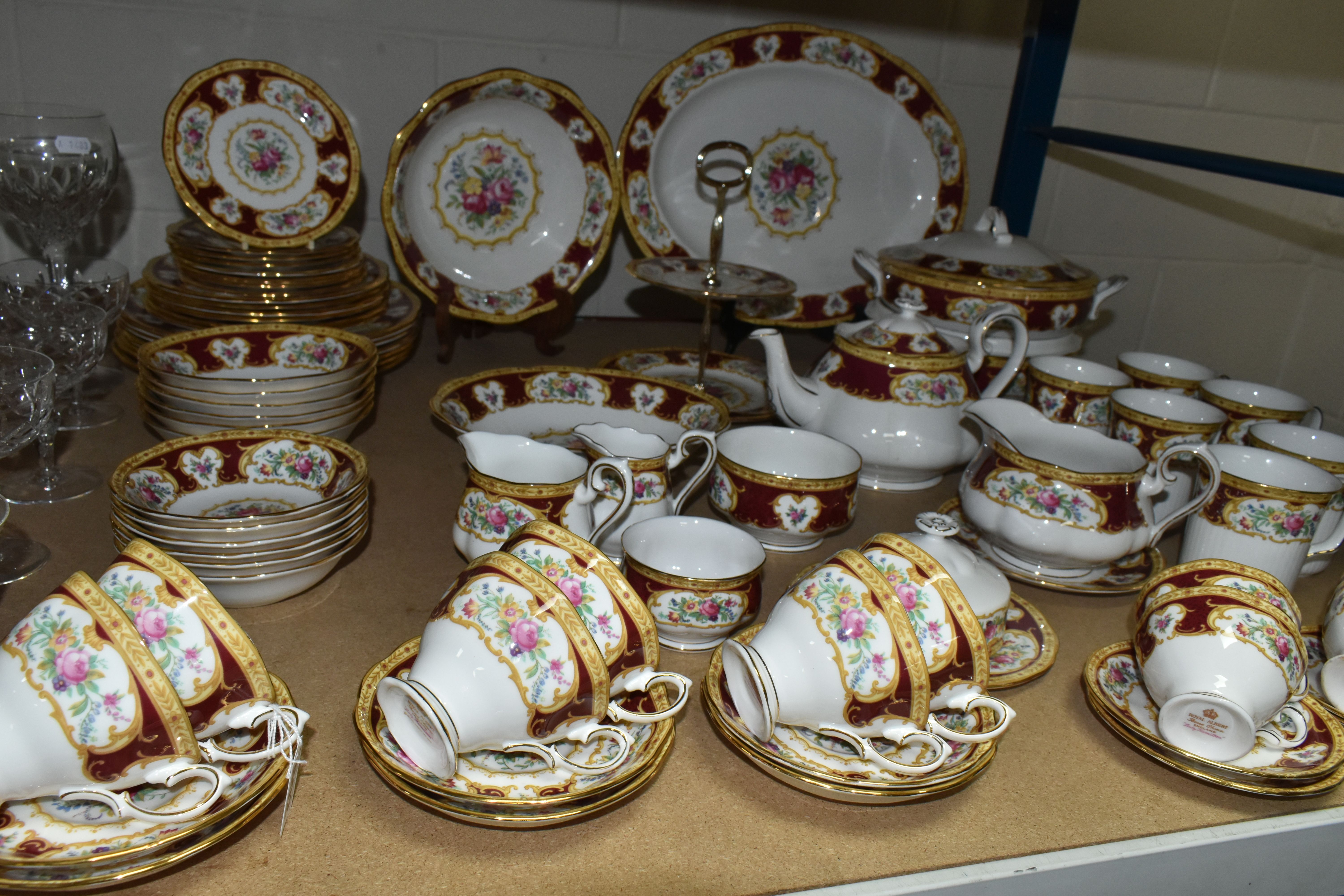 A SEVENTY EIGHT PIECE ROYAL ALBERT 'LADY HAMILTON' DINNER SERVICE, comprising a meat plate, two
