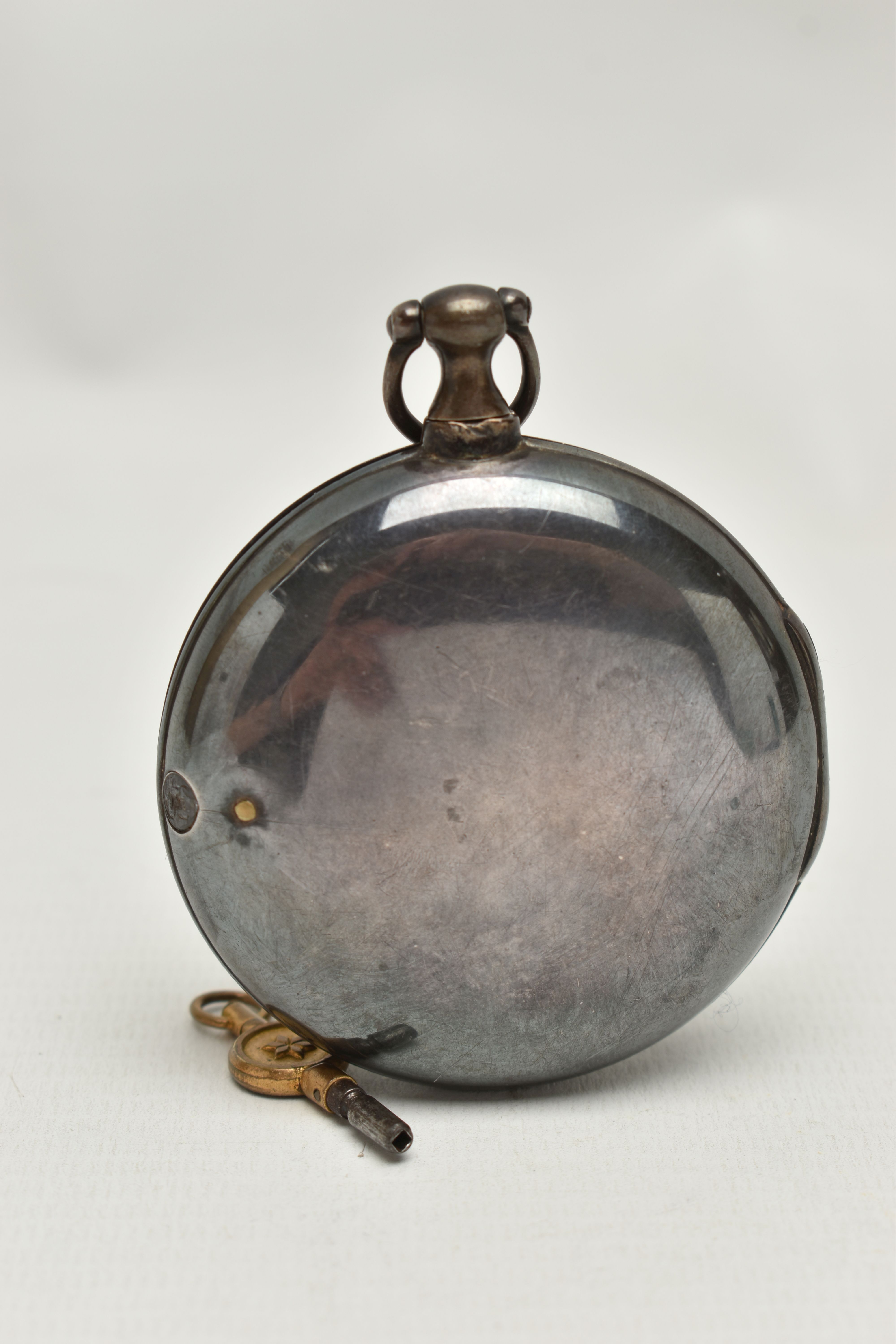 A GEORGE III SILVER PAIR CASED POCKET WATCH, the white enamel dial with Arabic numerals, painted - Image 2 of 9