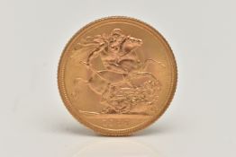 AN ELIZABETH II FULL GOLD SOVEREIGN COIN, depicting George and the Dragon dated 1963, approximate