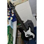 A VANTAGE PRECISION BASS STYLE BASS GUITAR with maple neck, rosewood fingerboard, V shaped