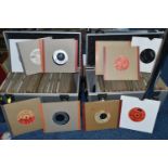 TWO ALUMINIUM SINGLES CASES CONTAINING APPROX TWO HUNDRED 7in SINGLES including Blondie, Boomtown