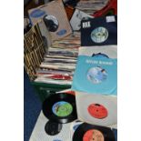 TWO BOXES OF VINYL SINGLES, approximately two hundred and fifty to three hundred records, artists to