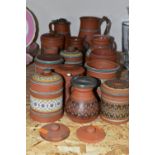 A COLLECTION OF W H GOSS AND OTHER NINETEENTH CENTURY TERRACOTTA, sixteen pieces decorated with