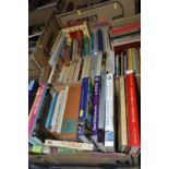 SIX BOXES OF FOOD AND COOKING RELATED BOOKS, to include books by Tom Kerridge, Jamie Oliver,