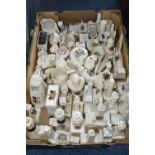 A BOX OF OVER FIFTY CRESTED WEAR ITEMS, to include maker's names Carlton china, W.H Goss,