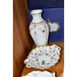A GROUP OF ROYAL CROWN DERBY PORCELAIN, comprising a boxed 'Royal Antoinette' tray silver No.1