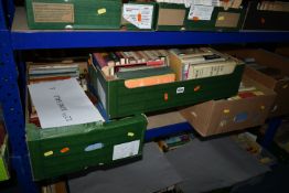 FOUR BOXES OF BOOKS containing over 130 miscellaneous titles in hardback and paperback formats,