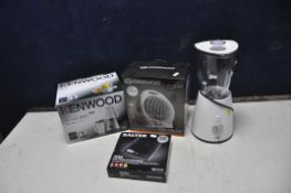 A NEW AND BOXED KENWOOD SMOOTHIE 2GO SMOOTHIE MAKER, a new and boxed Daewoo fan heater, a new and