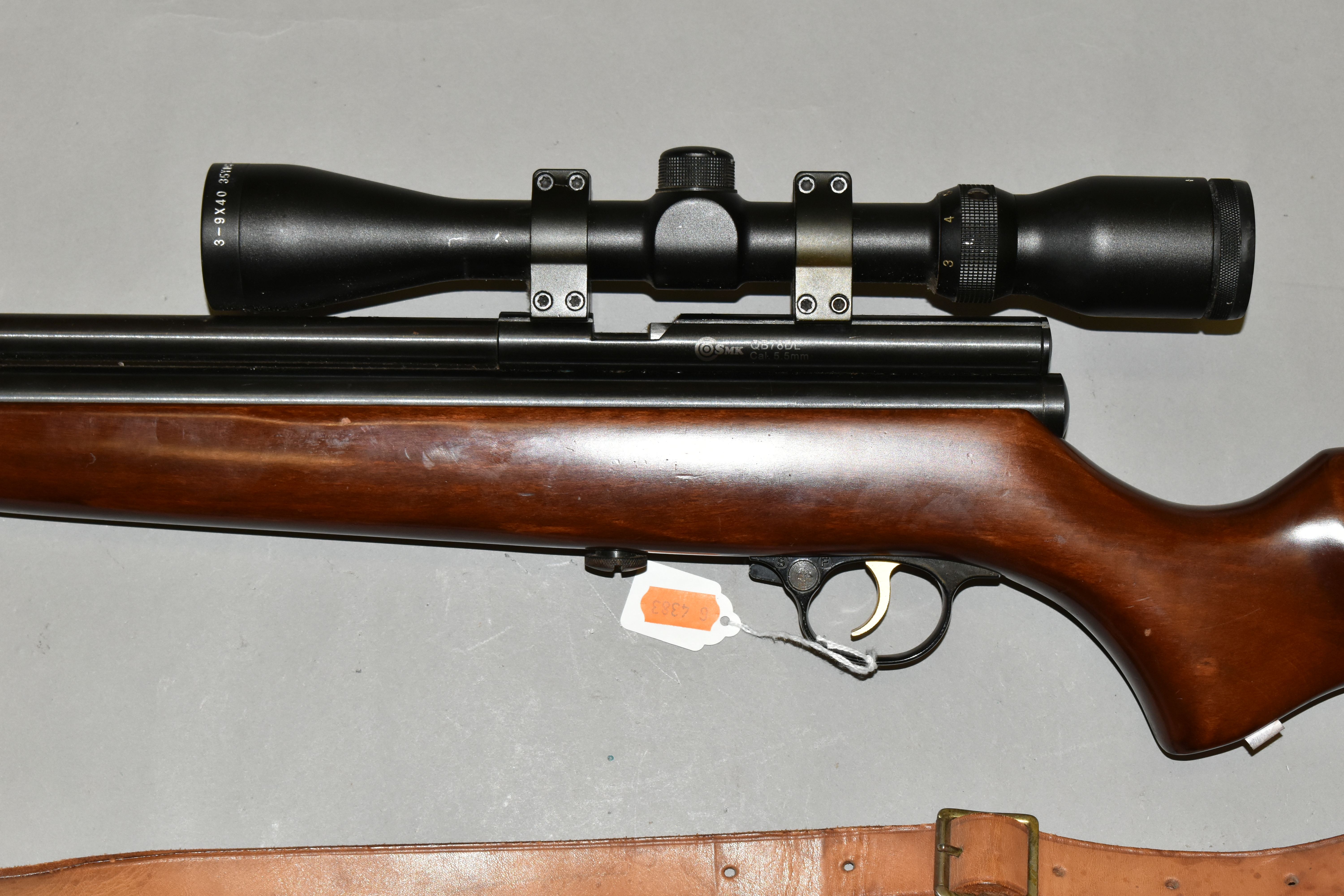 AN UNTESTED BOLT ACTION 5.5MM SMK CO2 QB78 DELUXE AIR RIFLE, fitted with a sling and 3-9x40 scope, - Image 2 of 12