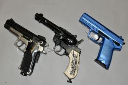 A BB PISTOL, painted blue, bearing no makers name or serial number, together with a Co2 BB Daisy