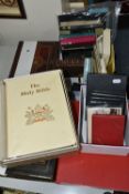 EPHEMERA, a collection of antiquarian and modern Bibles, including a 1955 edition with a message