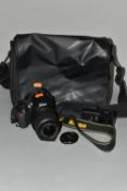 A NIKON D3100 DIGITAL SLR CAMERA fitted with a DF-S DX Nikkor 18-55mm f3.5 lens, one battery and