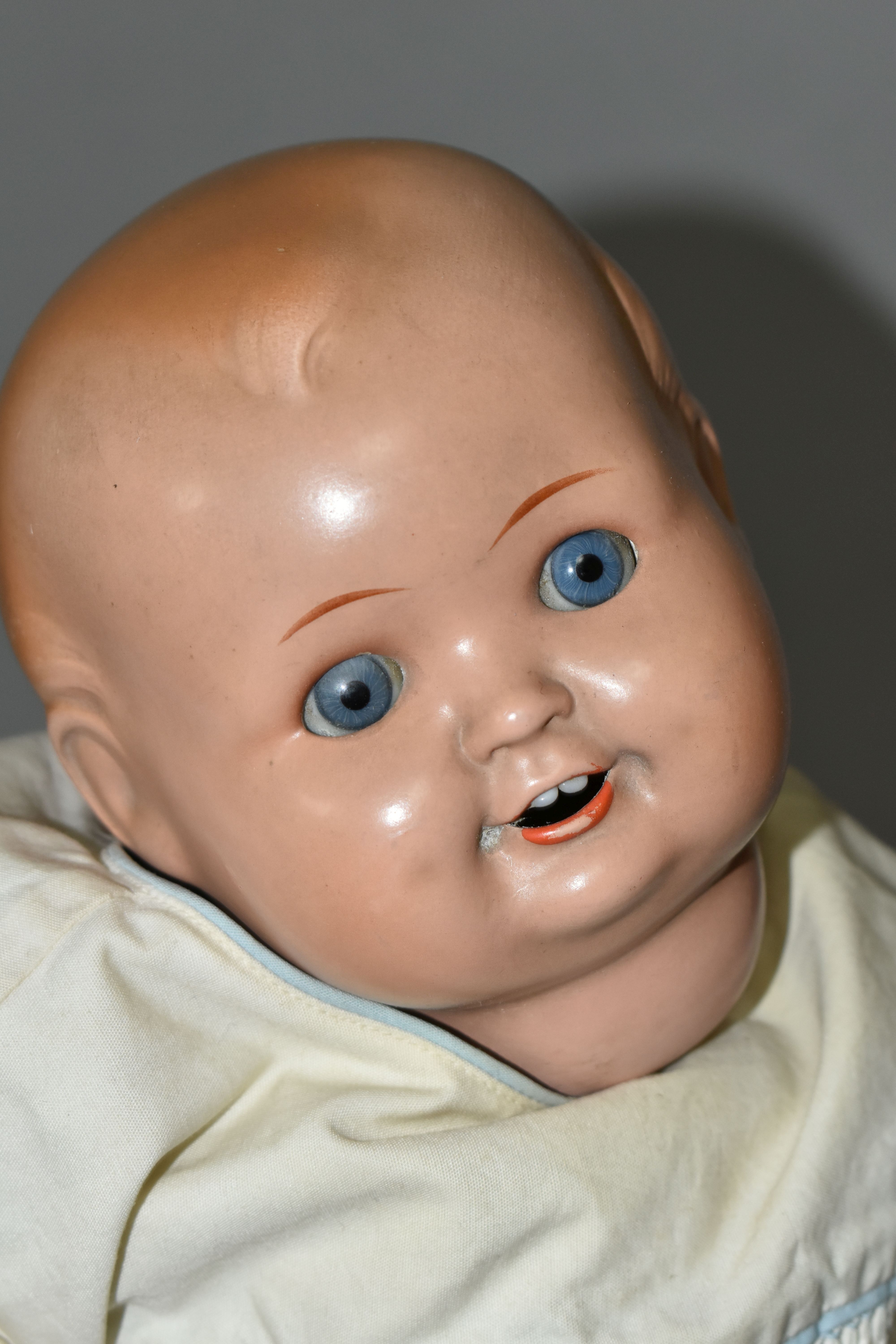 A HUGO WIEGARD DOLL, with bisque head, closing eyes, an open mouth showing two teeth, composite body - Image 2 of 7
