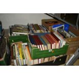SIX BOXES OF BOOKS and Magazines comprising approximately 100 miscellaneous book titles in