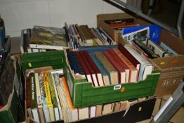 SIX BOXES OF BOOKS and Magazines comprising approximately 100 miscellaneous book titles in
