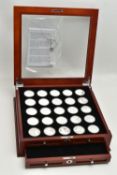 A LARGE GLAZED BOX THE HISTORY OF BRITAIN SILVER BULLION PART COLLECTION, 27x .999 silver 1oz