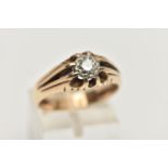 A GENTS 9CT SINGLE STONE DIAMOND RING, round brilliant cut diamond, illusion claw setting, estimated