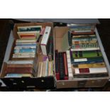 TWO BOXES OF BOOKS containing over seventy miscellaneous titles in hardback format including