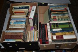 TWO BOXES OF BOOKS containing over seventy miscellaneous titles in hardback format including