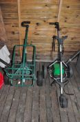 TWO ELECTRIC GOLF CARTS one a Power walker with two batteries, the other unbranded with one