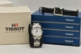 TWO BOXED 'TISSOT' WRISTWATCHES, the first with a black dial signed 'Tissot 1853', Arabic twelve,