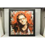 ZINSKY (BRITISH CONTEMPORARY) 'ROCK STAR - BONO', a signed limited edition print on canvas depicting