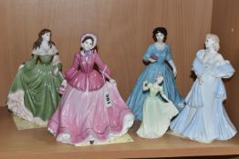 FIVE BOXED COALPORT FIGURINES, comprising three limited edition The Catherine Cookson Collection