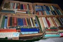 FOUR BOXES OF BOOKS containing approximately 180 miscellaneous titles in hardback and paperback