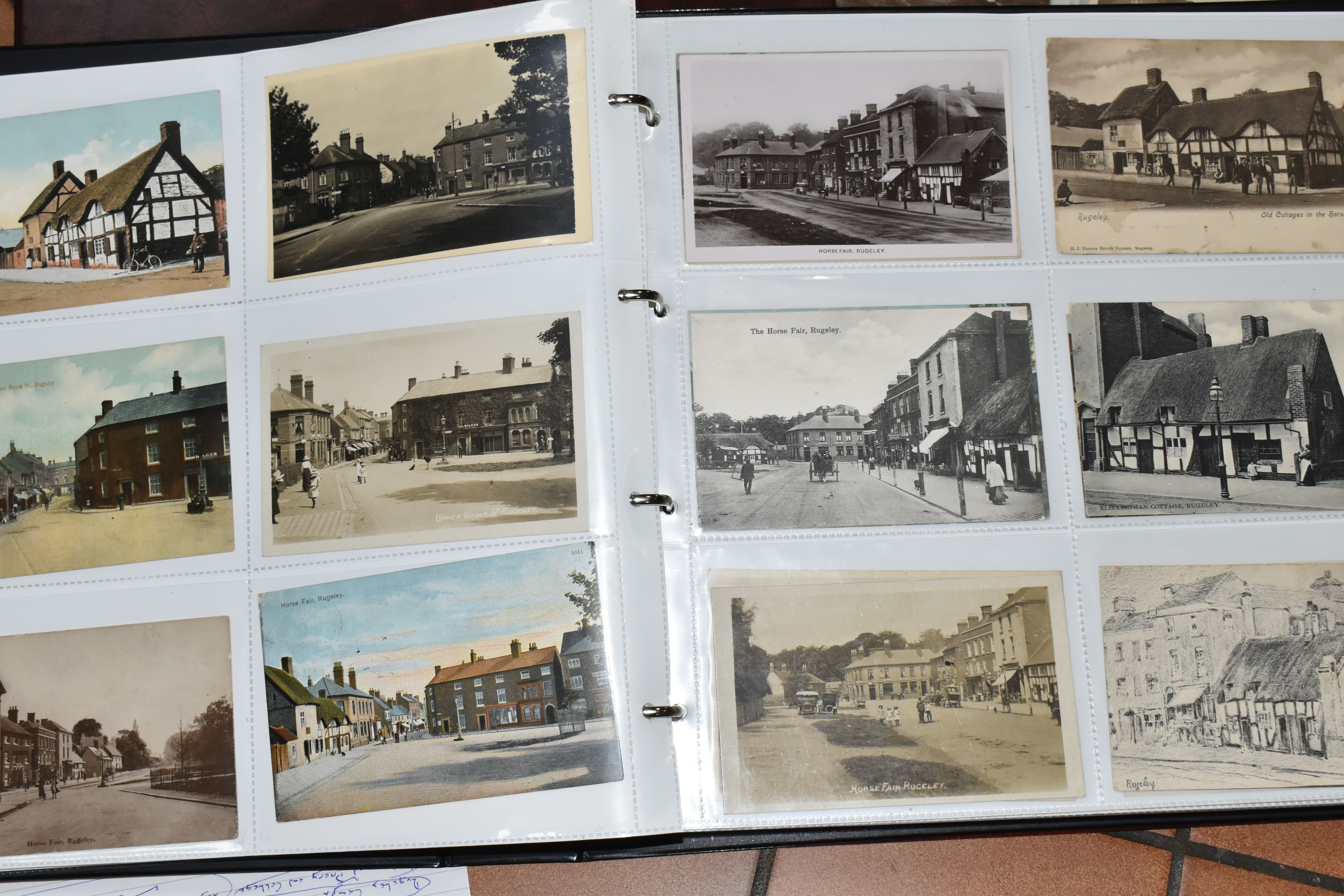 STAFFORDSHIRE POSTCARDS, Three Albums containing 761 early 20th century Postcards of cities, - Image 14 of 24